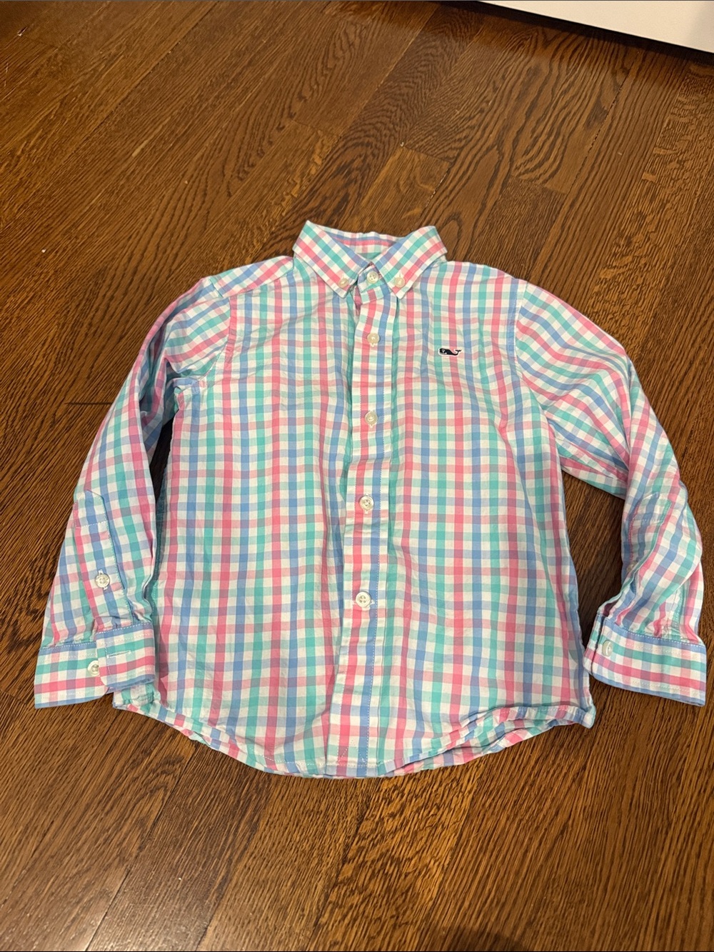 Vineyard Vines Boys' Pink, Blue & Mint Gingham Button-Down Shirt